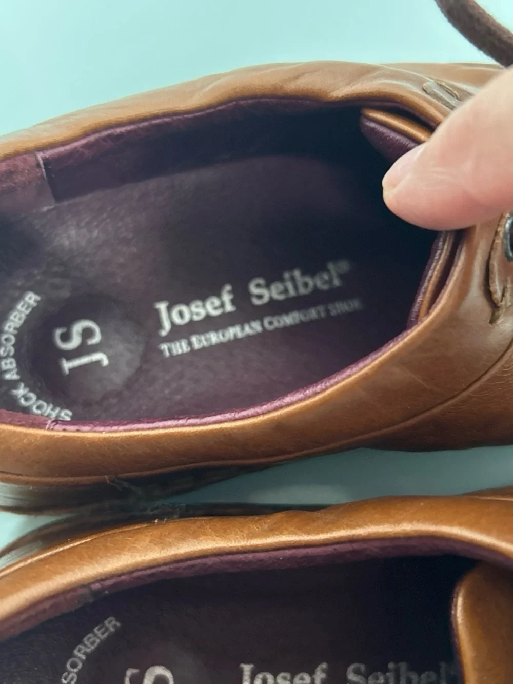 Josef Seibel Men's Tan Leather Lace-Up Oxfords